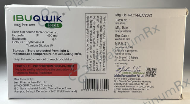 Ibuqwik 400mg Tablet 10s