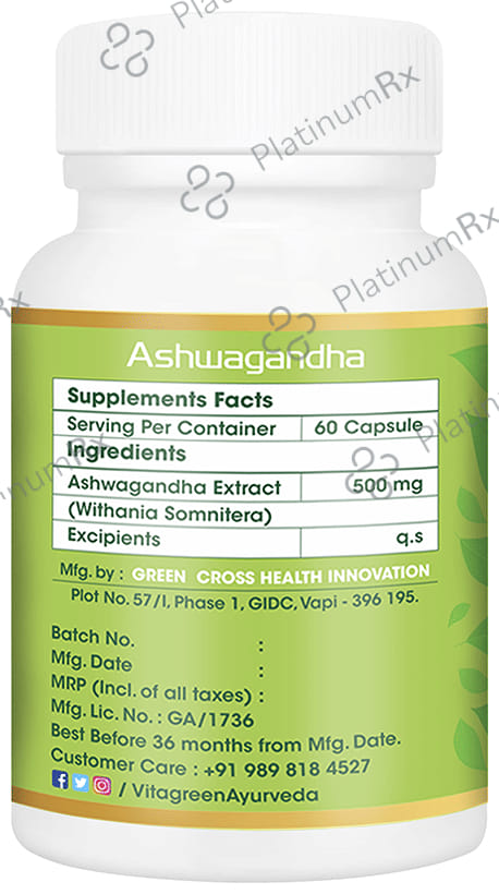 Vitagreen Ashwagandha 500mg Capsule