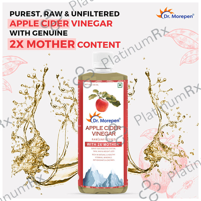 Dr. Morepen Apple Cider Vinegar ACV with 2X 'Mother' - For Weight Management & Digestion