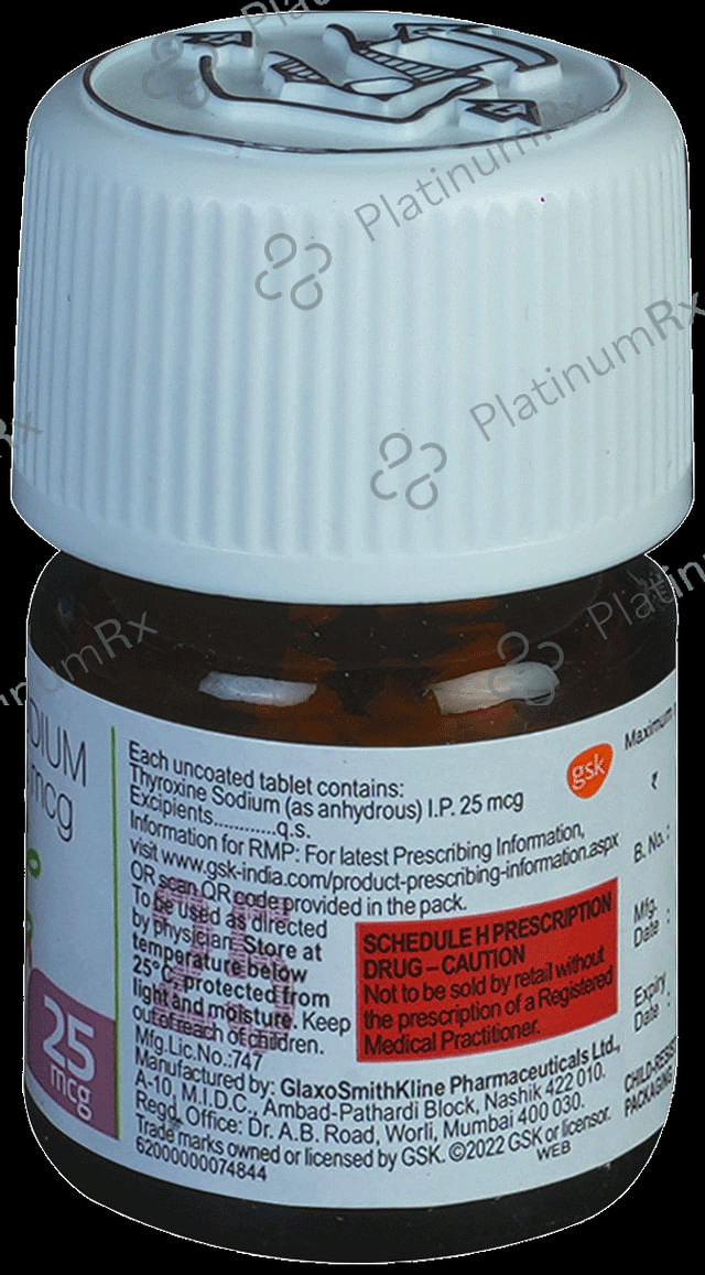 Eltroxin 25mcg Tablet 120s