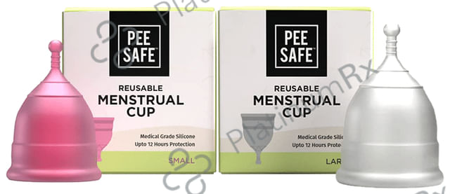 Pee Safe Reusable Menstrual Cup with Medical Grade Silicone for Women Small & Large
