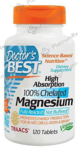 Doctor's Best High Absorption 100% Chelated Magnesium Tablet - For Heart, Circulation, Brain & Energy 120 tablets