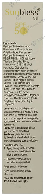 Sunbless Silicon Sunscreen SPF 50+ Gel 60gm