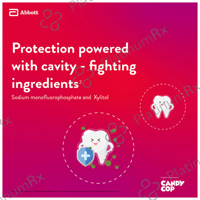 Candy Cop Foaming Fluoridated Bubblegum Flavour Toothpaste 70gm