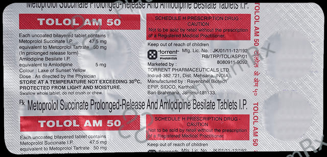 Tolol AM 50 5/50mg Tablet PR 10s