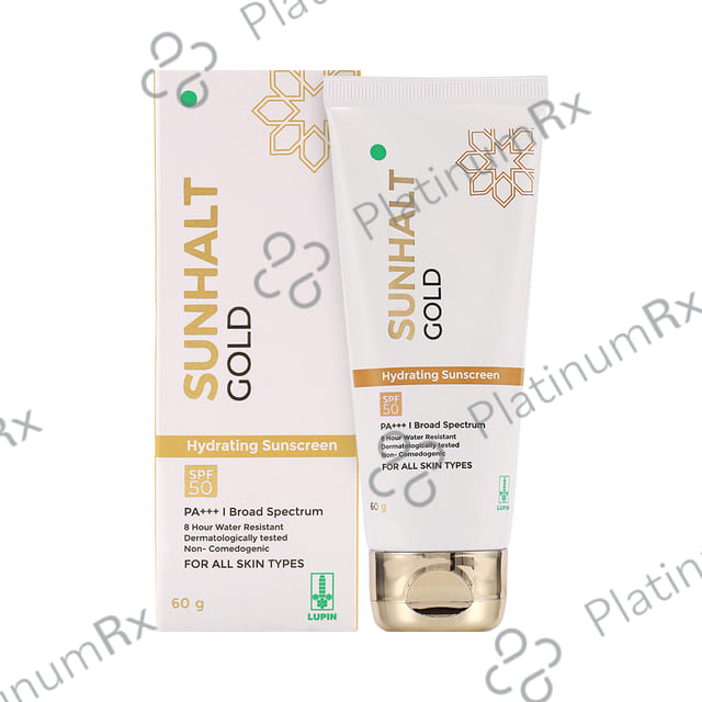 Sunhalt Gold Hydrating Sunscreen SPF 50 PA+++ Cream 60gm