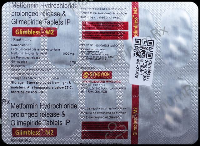 Glimbless M 2/1000mg Tablet 10s
