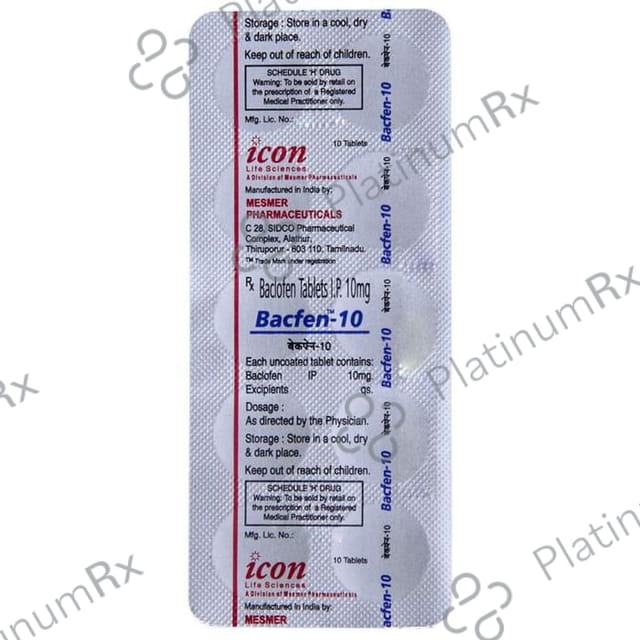 Bacfen 10mg Tablet 10s (Icon)