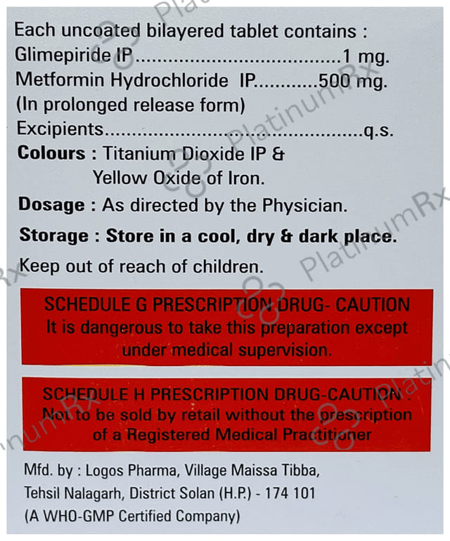 Glymipril M 1/500mg Tablet PR 15s