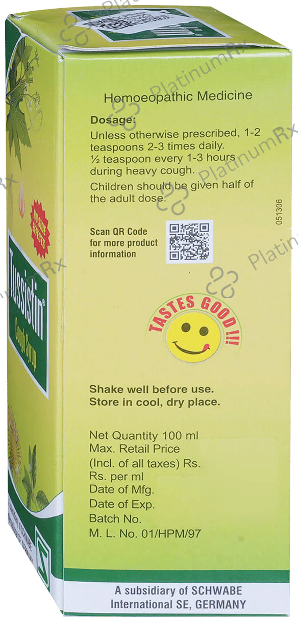 Dr Willmar Schwabe India Tussistin Syrup