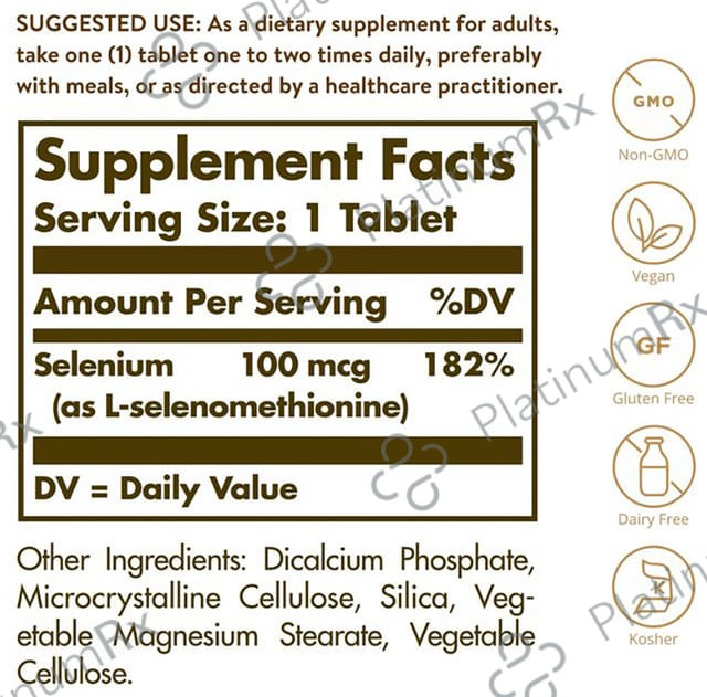 Solgar Yeast-Free Selenium 100mcg Tablet