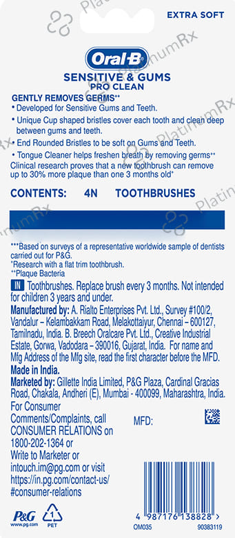 Oral-B Sensitive & Gums Pro Clean Toothbrush
