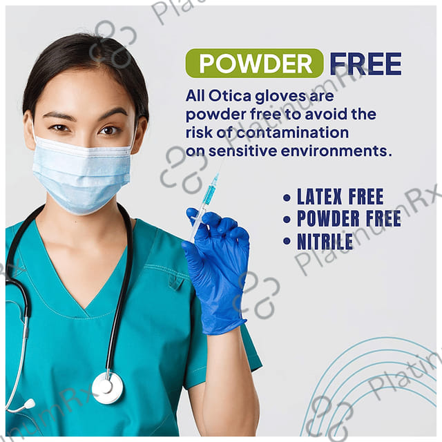 Otica Nitrile Powder Free Examintion Glove Large Blue