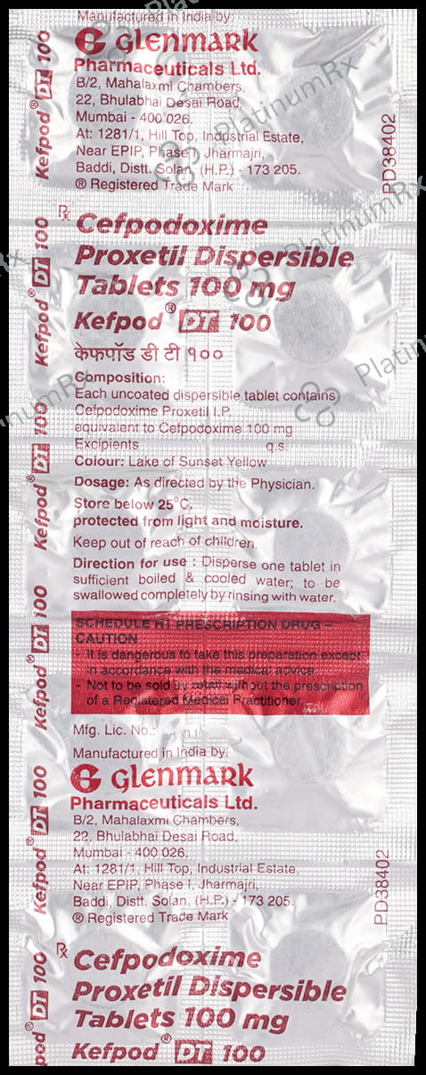 Kefpod DT 100mg Tablet 10s