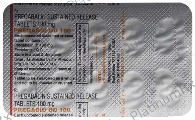 Pregabid OD 100mg Tablet SR 10s