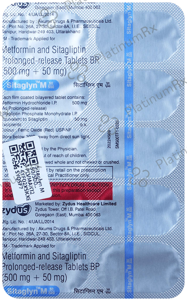 Sitaglyn M 50/500mg Tablet PR 10s