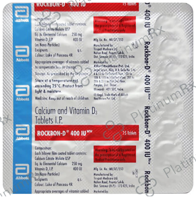 New Rockbon D 400IU Tablet 15s