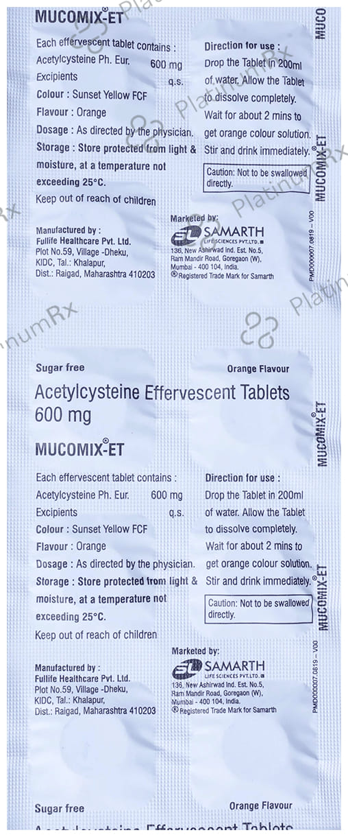Mucomix ET 600mg Tablet 10s
