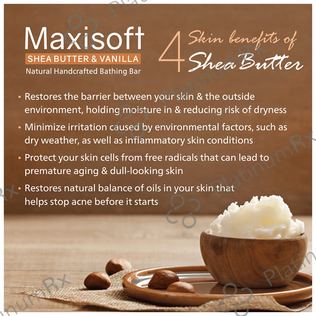 Maxisoft Shea Butter & Vanilla Bathing Bar (75gm Each) 1 units