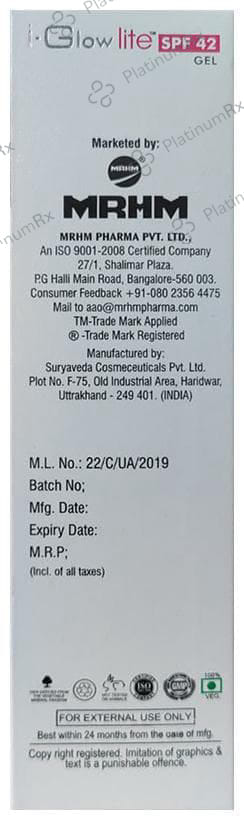 I Glow Spf 42 Sunscreen Gel 60ml