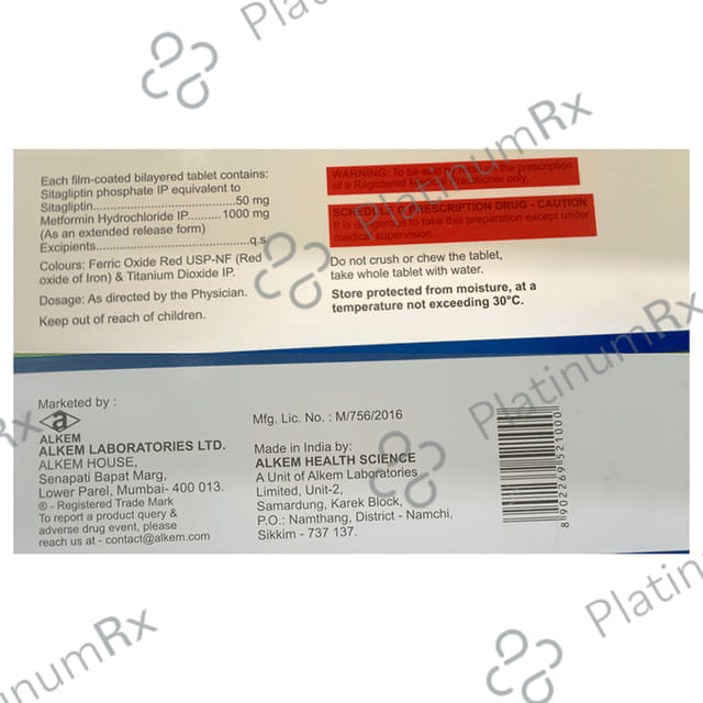 Alsita M Forte 1000/50mg Tablet ER 10s