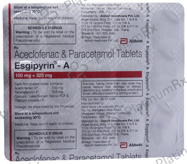 Esgipyrin A 100/325mg Tablet 15s