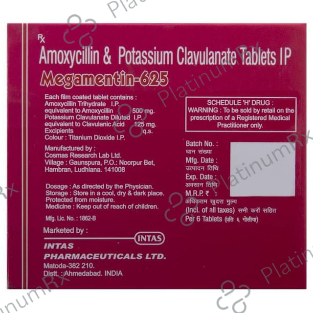Megamentin 625mg Tablet 6s