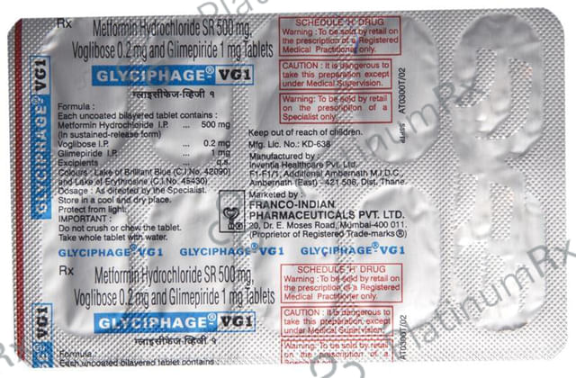 Glyciphage VG 1mg Tablet SR 10s