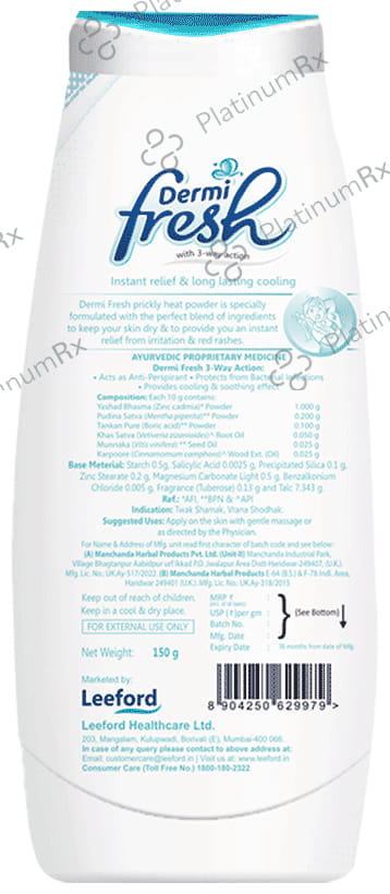Dermifresh Prickly Heat Powder Extra Cool