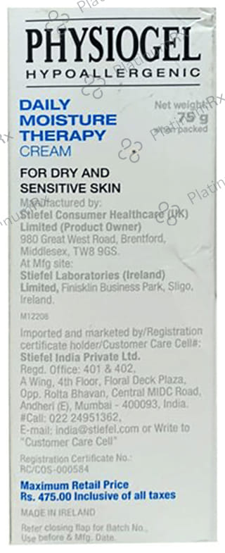 Physiogel Hypoallergenic 1% Cream 75gm
