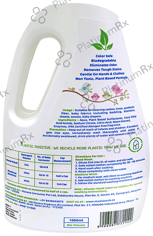 Mamaearth Plant-Based Laundry Detergent for Babies 1000 ml