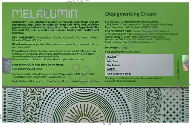 Melalumin Depigmenting Cream 20gm
