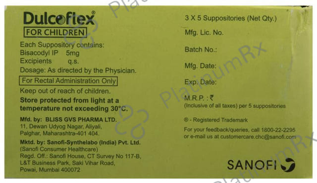 Dulcoflex 5mg Child Suppositories 5s