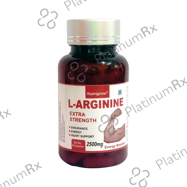 Nutrigrow L-Arginine Extra Strength 2500mg for Endurance, Energy & Heart Health - Capsule