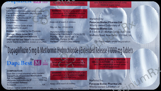 Dapabest M 5/1000mg Tablet ER 10s