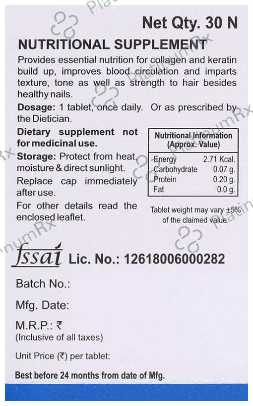 Bakson's Nail & Hair Aid Tablet 30 tablets
