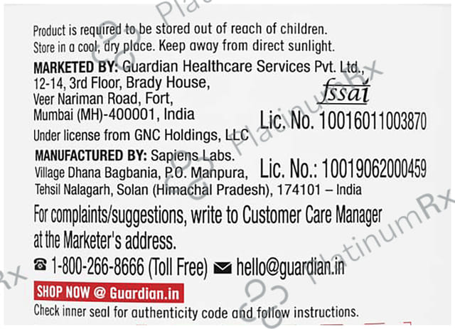 GNC Glutathione 500mg Vegetarian Capsule