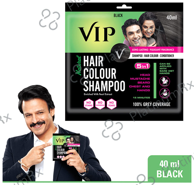 VIP Natural Hair Black Colour Shampoo 40ml