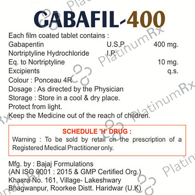 Gabafil 400 Tablet