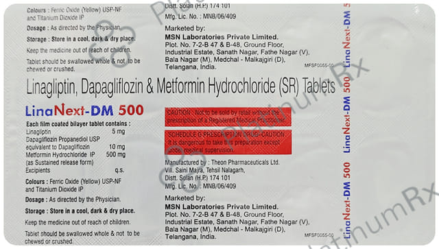 Linanext DM 500/10/5mg Tablet 10s