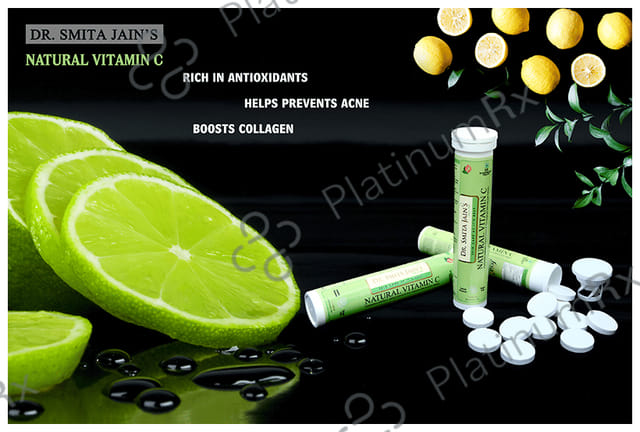 Dr. Smita Jain's Natural Vitamin C Effervescent Tablet Lemon Sugar Free 20s
