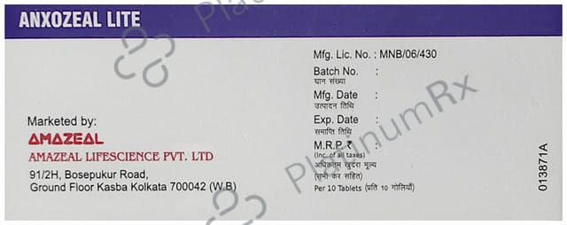 Anxozeal Lite 0.25mg/10mg Tablet