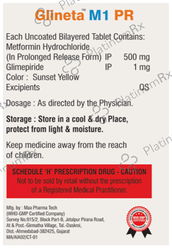 Glineta M 1 PR Tablet 10s
