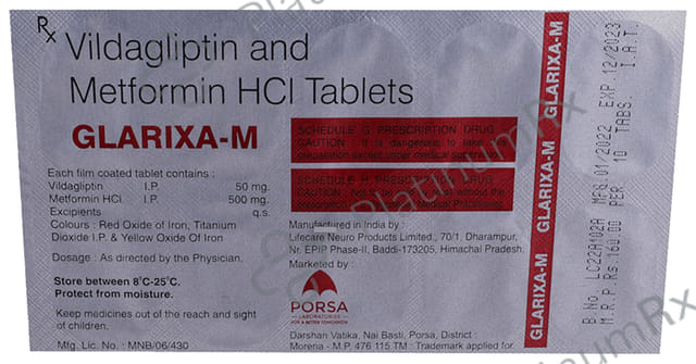 Glarixa M 500/50mg Tablet 10s