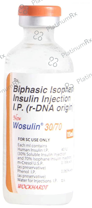 New Wosulin 30/70 (40 IU/ml) Vial 1X15ml