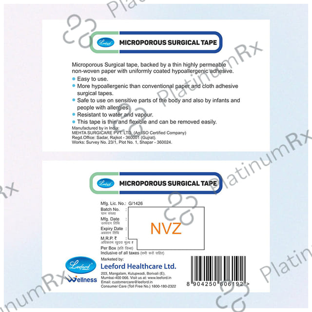 Leeford Microporus Surgical Tape 25mm x 9.1m