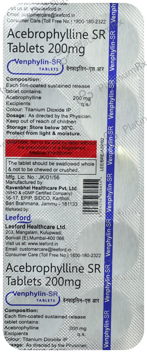 Venphylin 200mg Tablet SR 10s