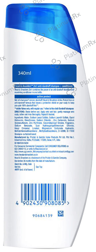 Head & Shoulders Active Protect 2 in 1 Anti-Dandruff Shampoo+Conditioner 340 ml