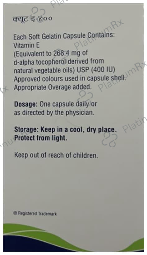 Cute E 400mg Capsule 10s