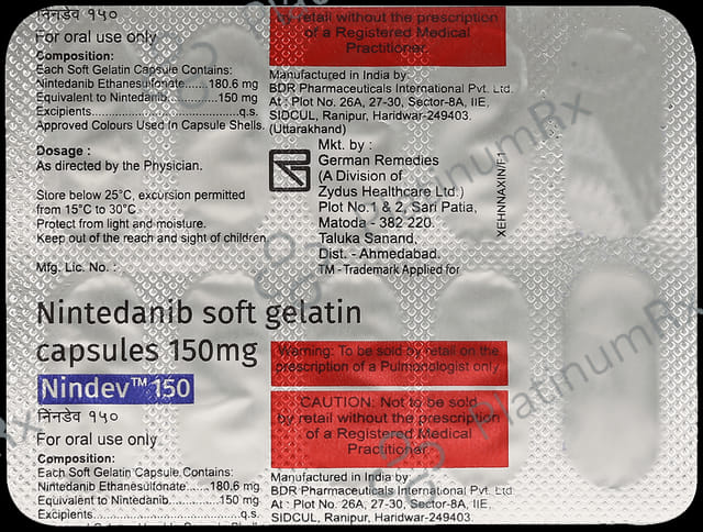 Nindev 150mg Soft Gelatin Capsule 10s
